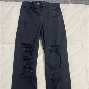 Black ripped Curvy American eagle jeans